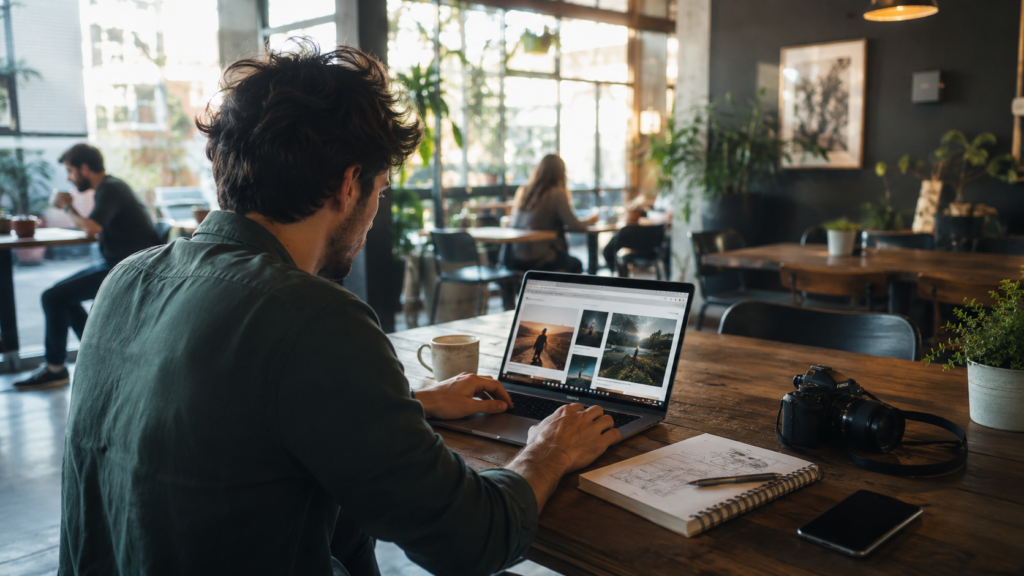 designer trabalhando online com profissões digitais
